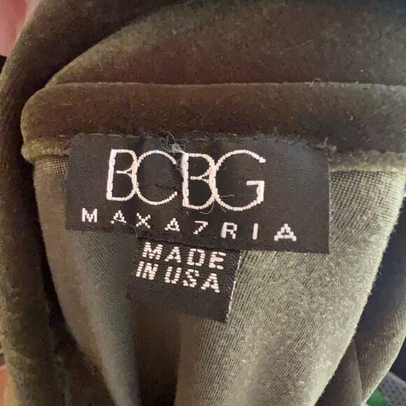 BCBG Maxazria Green Velvet Velour Collared Long Sleeve A-Line Mini Dress L - Picture 7 of 7